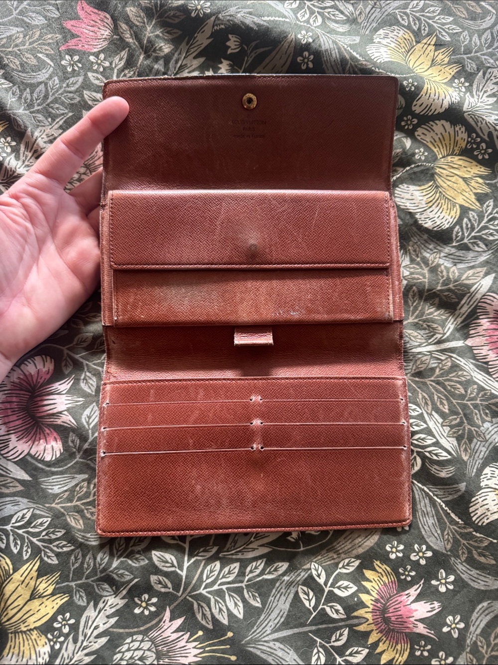 Louis Vuitton Monogram Canvas Trifold Wallet in Brown with Gold Snap - Picture 4 of 7